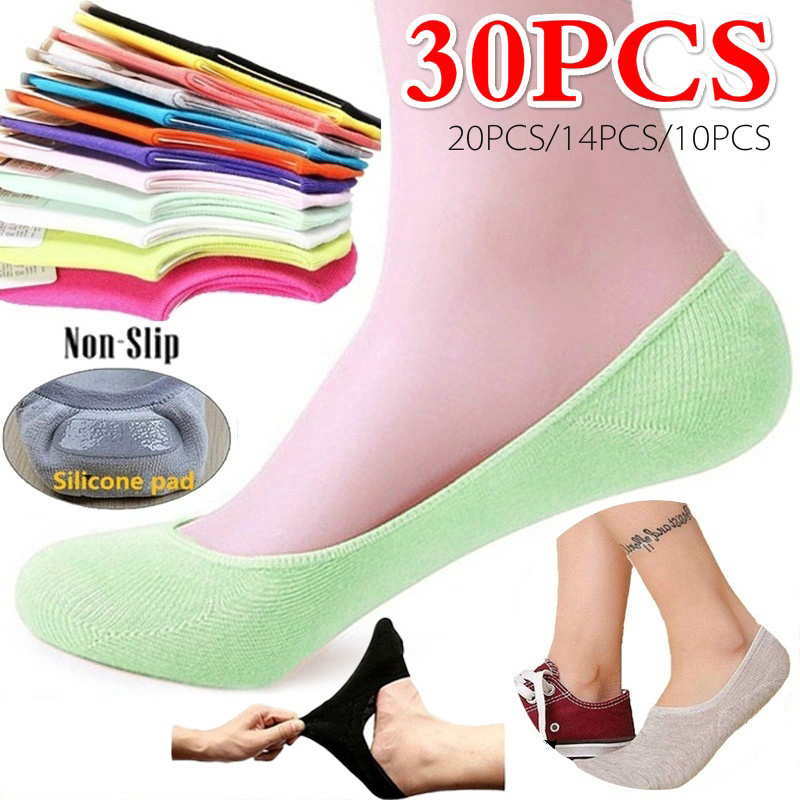 Invisibility Sock Loafer - 5 pares 10 pçs meias femininas