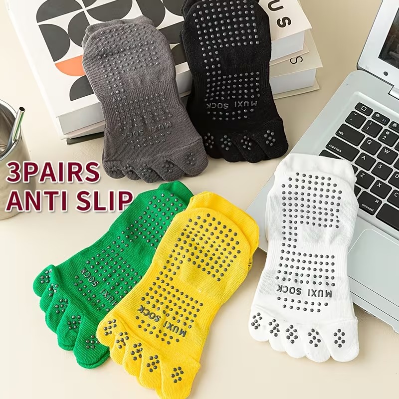 Meias de Dedo Masculinas (3 Pa - Grip Sock Yoga avaliação e preço
