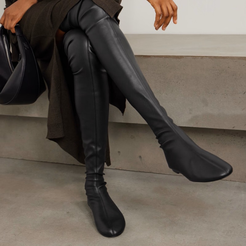 Botas Longas Marrom de Couro S - Boot Sock Slouchy avaliação e preço